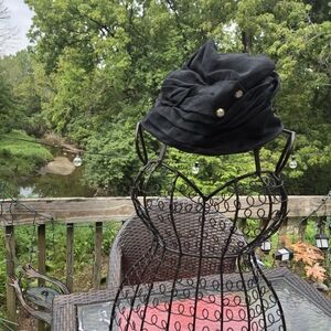 VIINTAGE CLOCHE with Rhinestone Black Hat with Embellishments